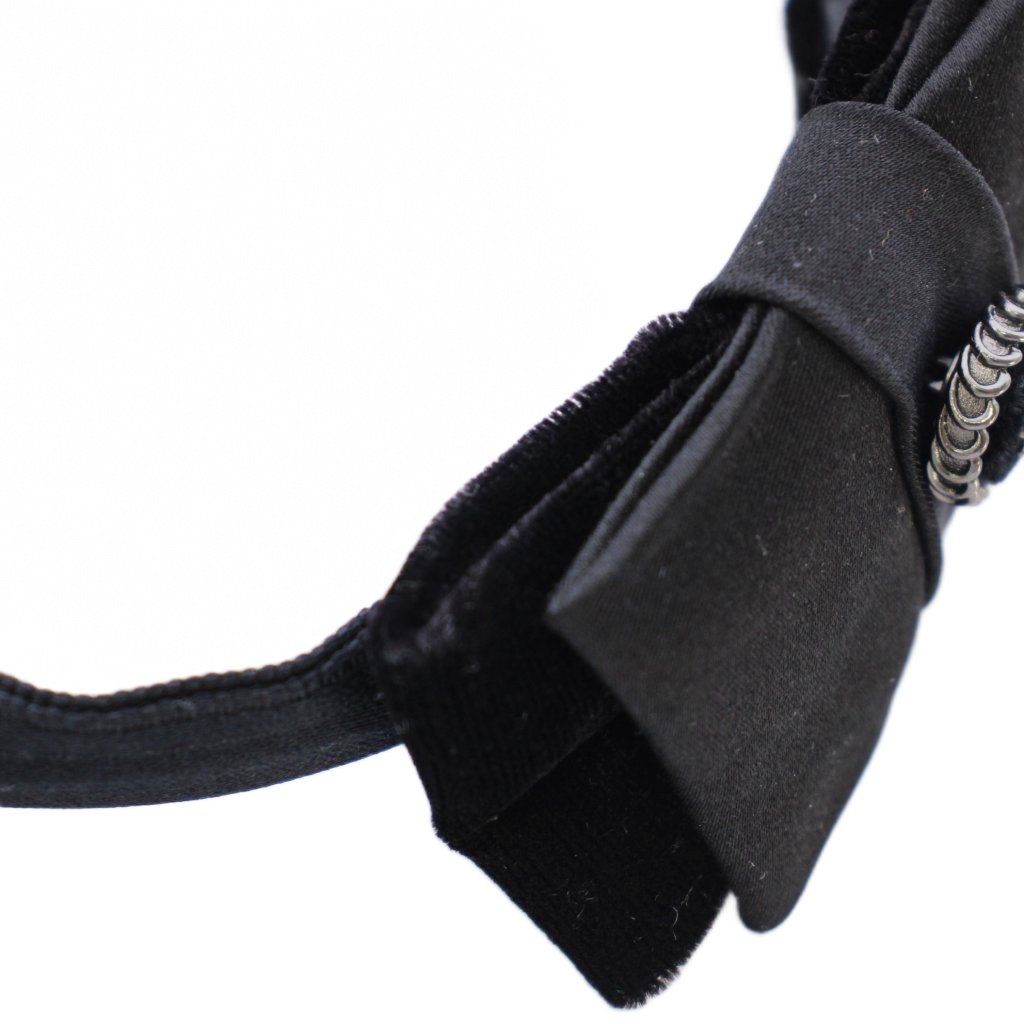 Chanel Headband Ribbon Velvet Black TK Shoulder Bag — view 4