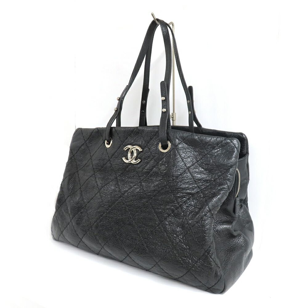 Chanel on the Road Tote CC Logo Black Silver — view 2