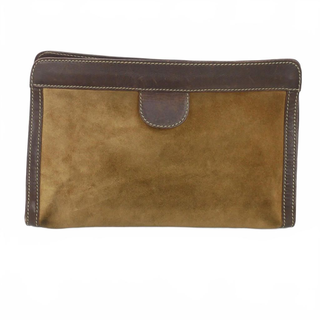 Loewe Anagram Suede Clutch Vintage Brown — view 4