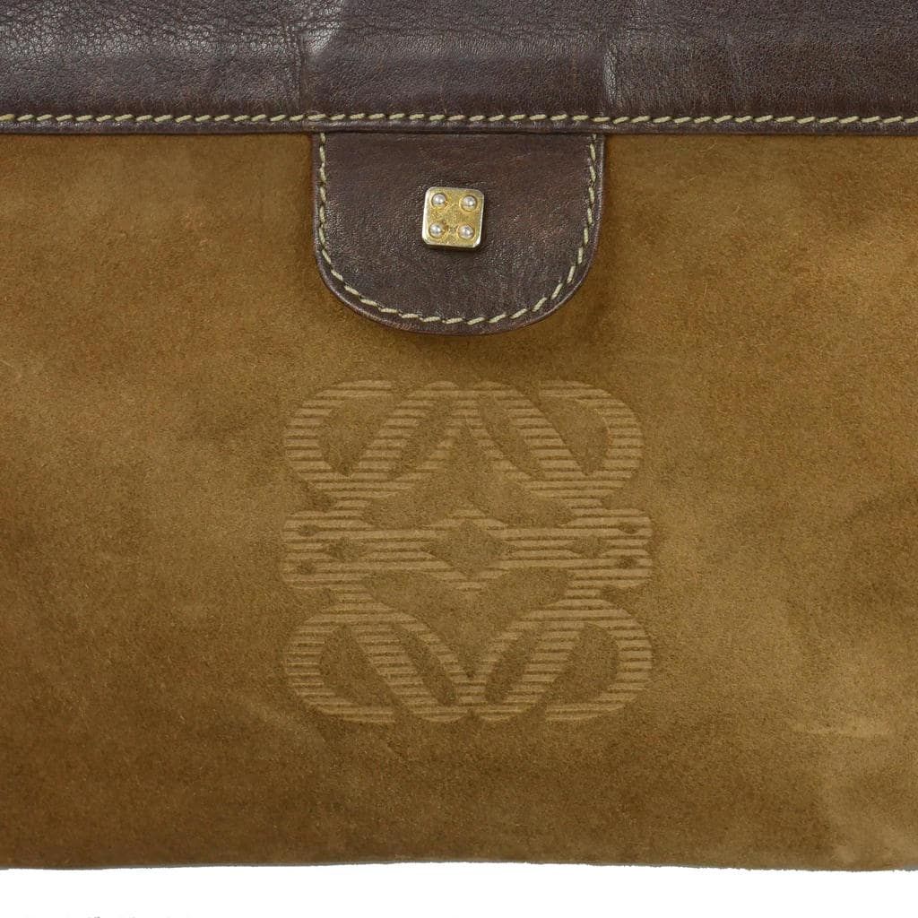 Loewe Anagram Suede Clutch Vintage Brown — view 2
