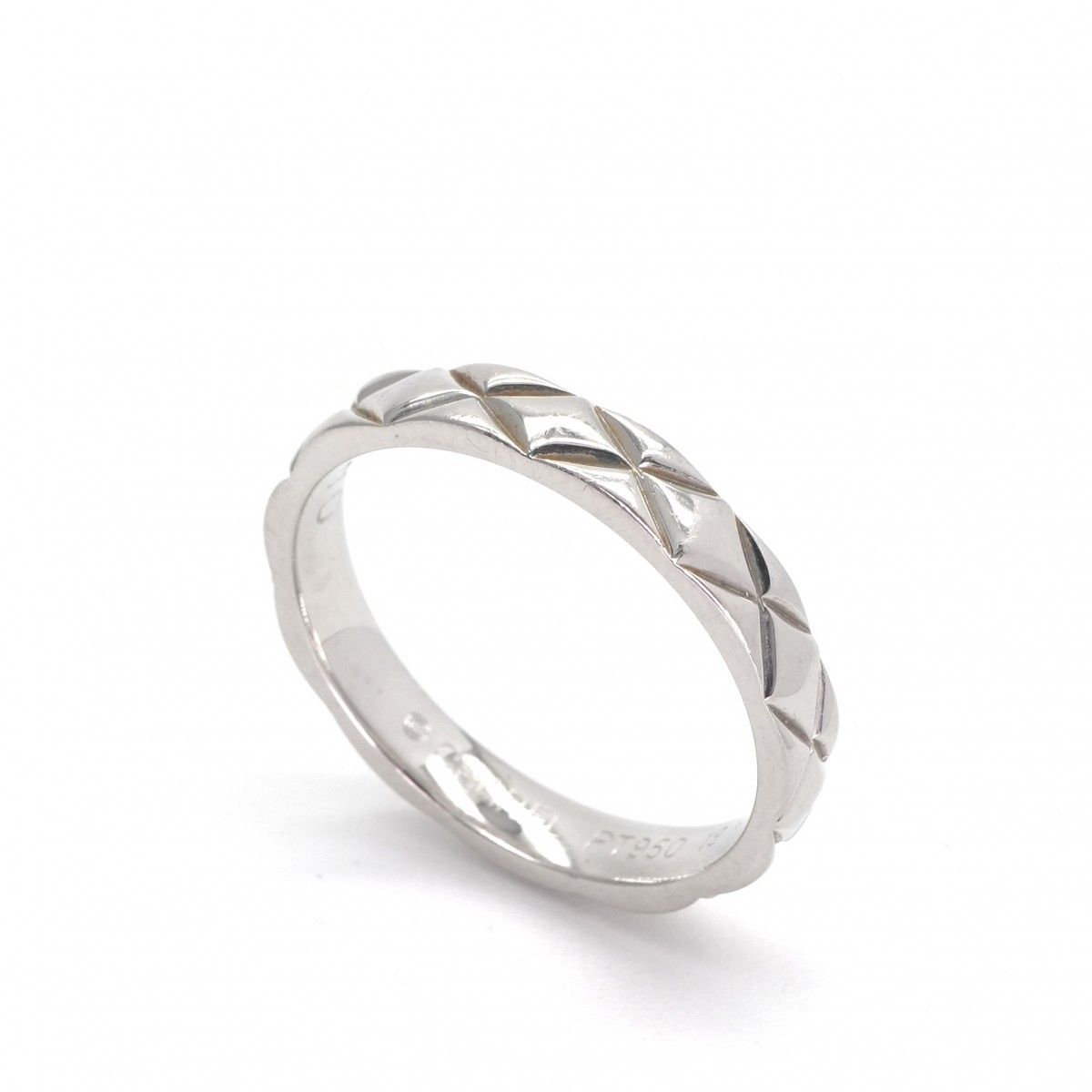 Chanel Quilted Coco Crush Ring Silver Wedding Pair Marriage — view 4