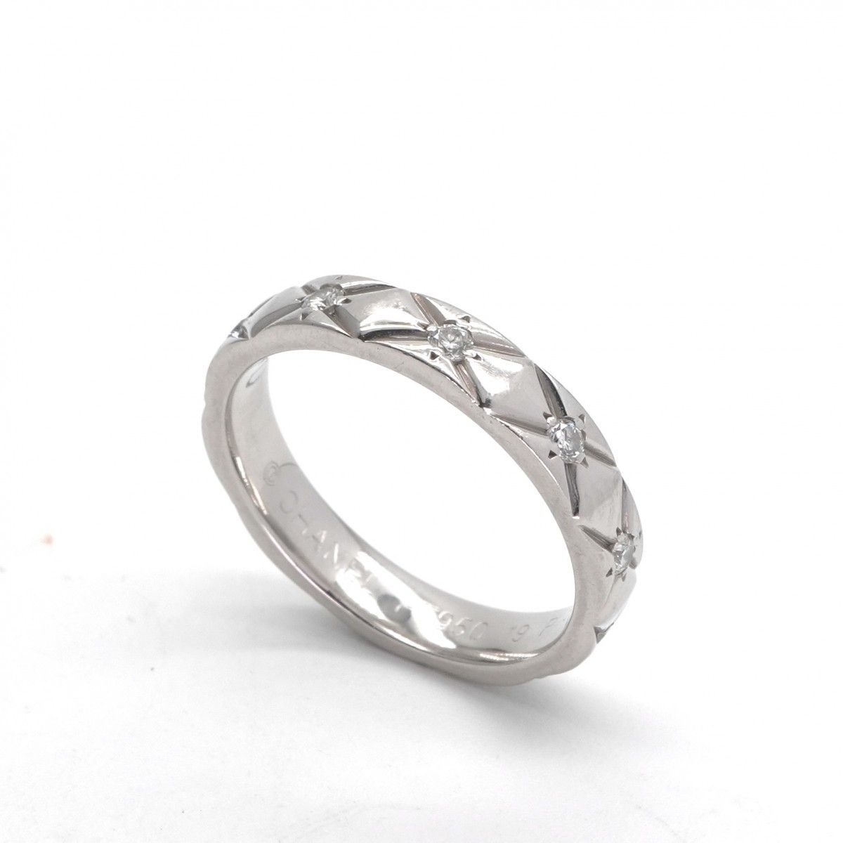 Chanel Quilted Coco Crush Ring Silver Wedding Pair Marriage — view 2