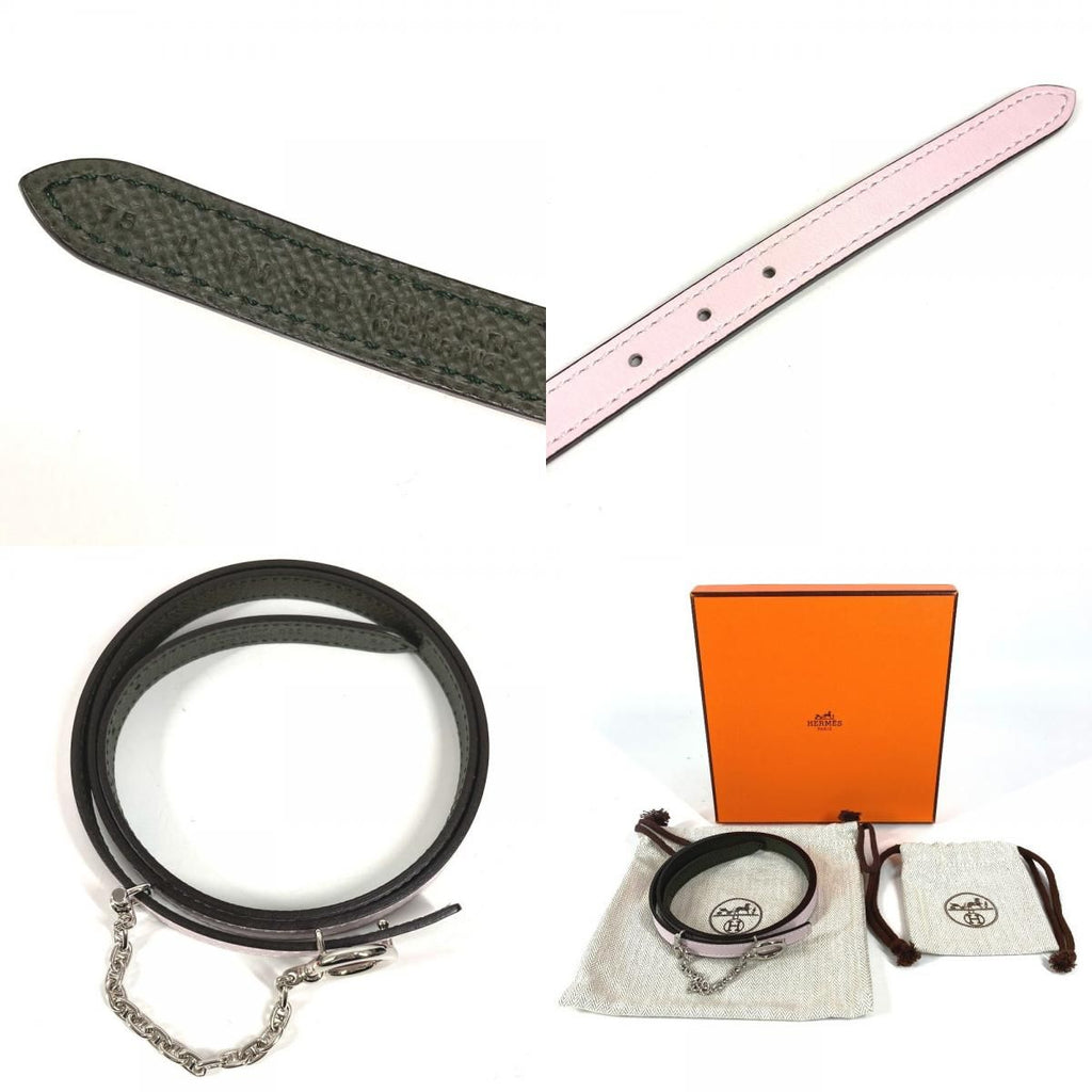 Hermes Belt Cal Zel Epsom Veil Maki Movpel Pink Khaki — view 9