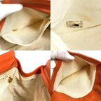 Chanel Shoulder Bag CC Logo Leather Orange Gold — view 9