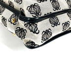 Loewe Shoulder Bag Padlock Logo Leather Canvas Black Gray — view 6