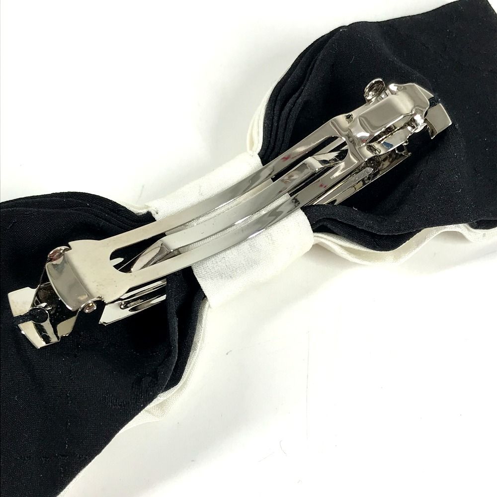 Chanel Barrette CC Logo Ribbon Silk White Hair Accessory Clip — view 4