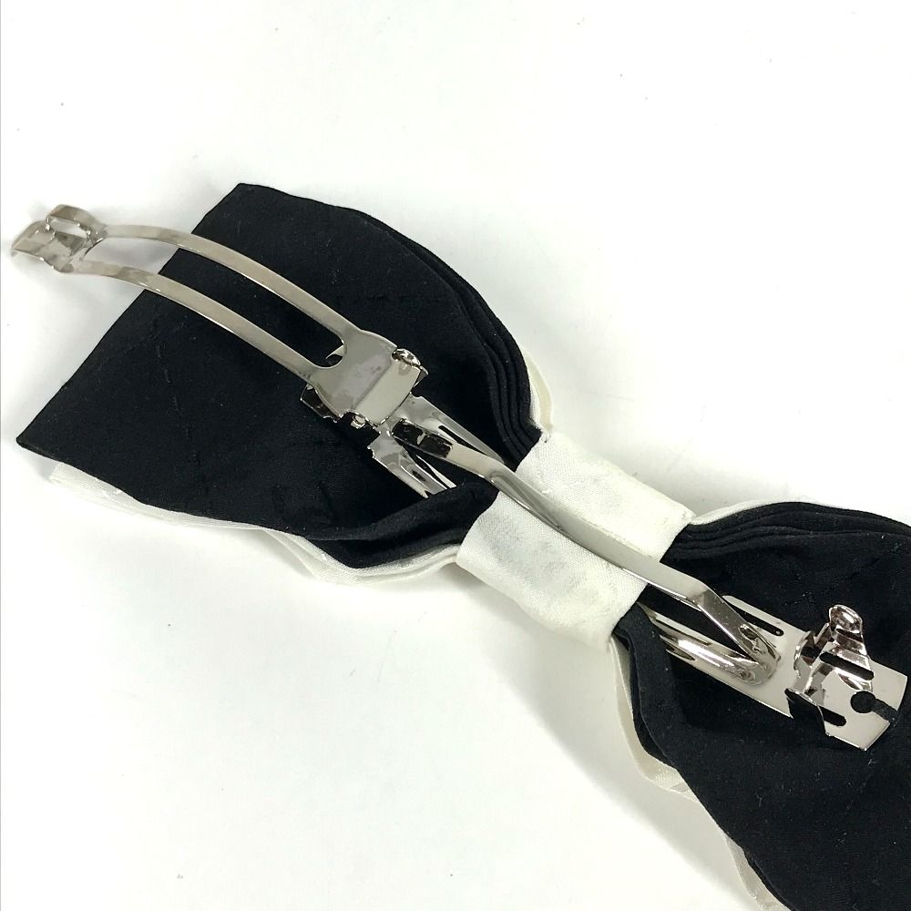 Chanel Barrette CC Logo Ribbon Silk White Hair Accessory Clip — view 5