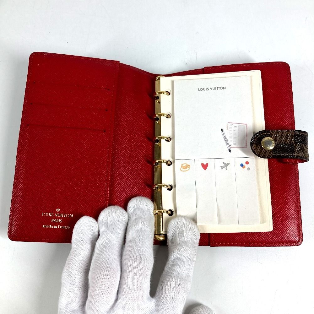 Louis Vuitton Notebook Cover Agenda PM T & B Logo Damier Canvas Ebene Brown — view 3