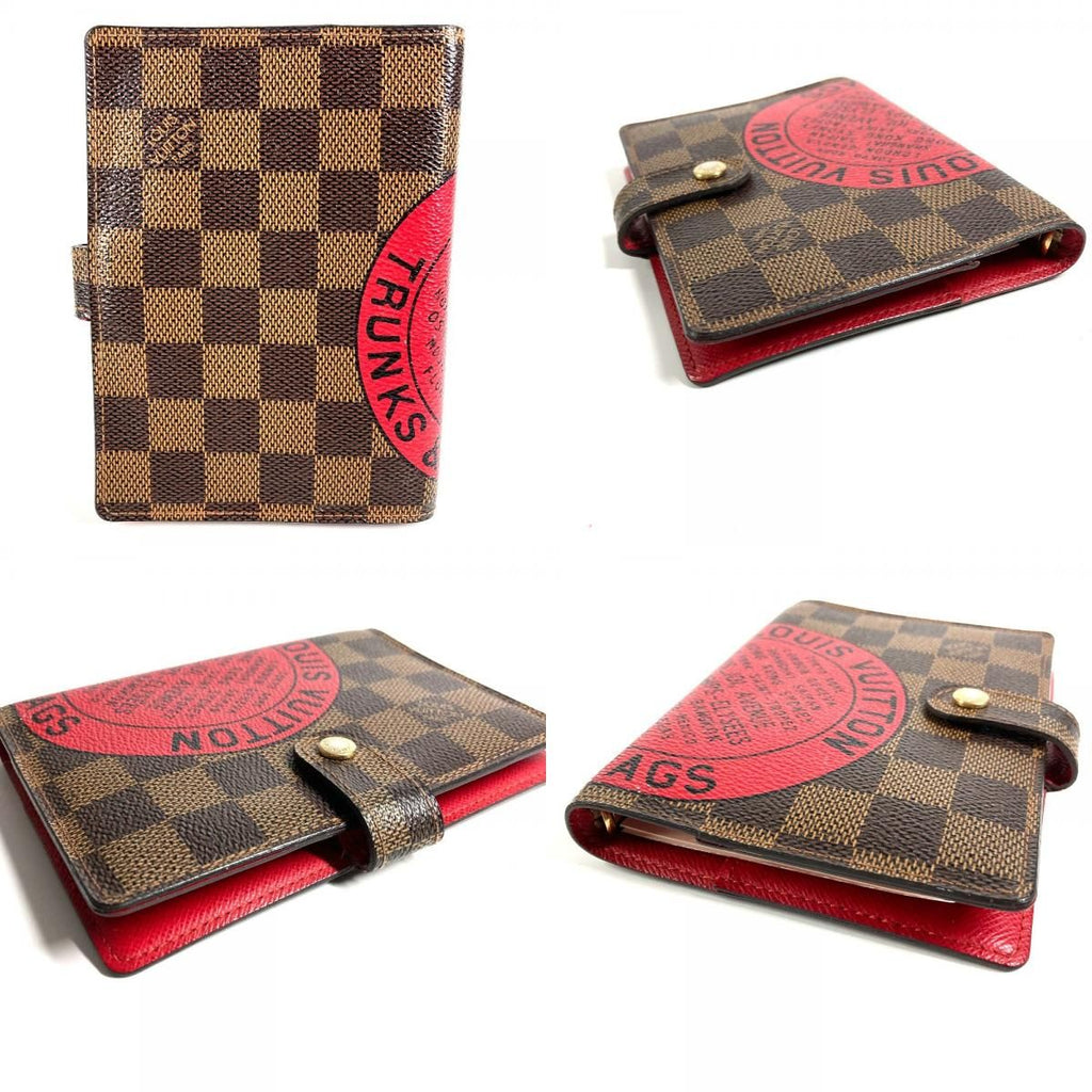 Louis Vuitton Notebook Cover Agenda PM T & B Logo Damier Canvas Ebene Brown — view 8