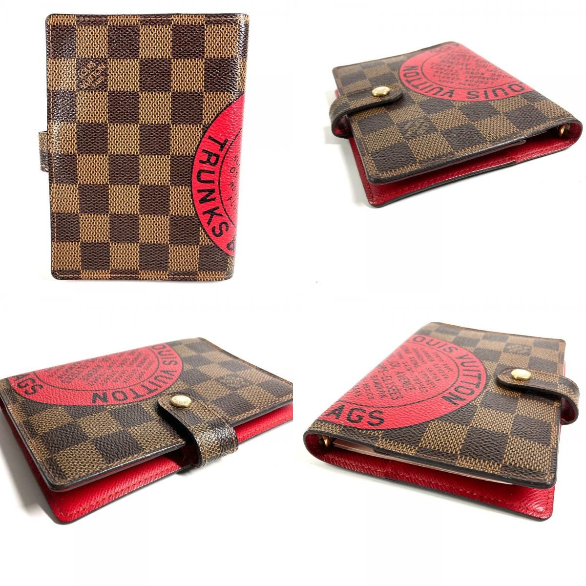 Louis Vuitton Notebook Cover Agenda PM T & B Logo Damier Canvas Ebene Brown — view 8
