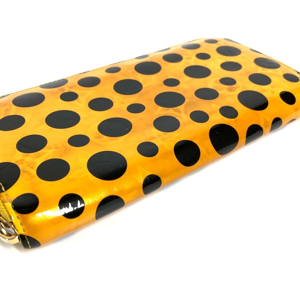 Louis Vuitton Wallet Zippy Patent Leather Yellow Black Yayoi Kusama — view 6