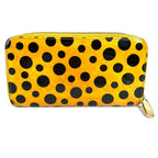 Louis Vuitton Wallet Zippy Patent Leather Yellow Black Yayoi Kusama — view 3