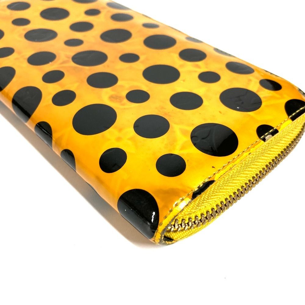 Louis Vuitton Wallet Zippy Patent Leather Yellow Black Yayoi Kusama — view 5