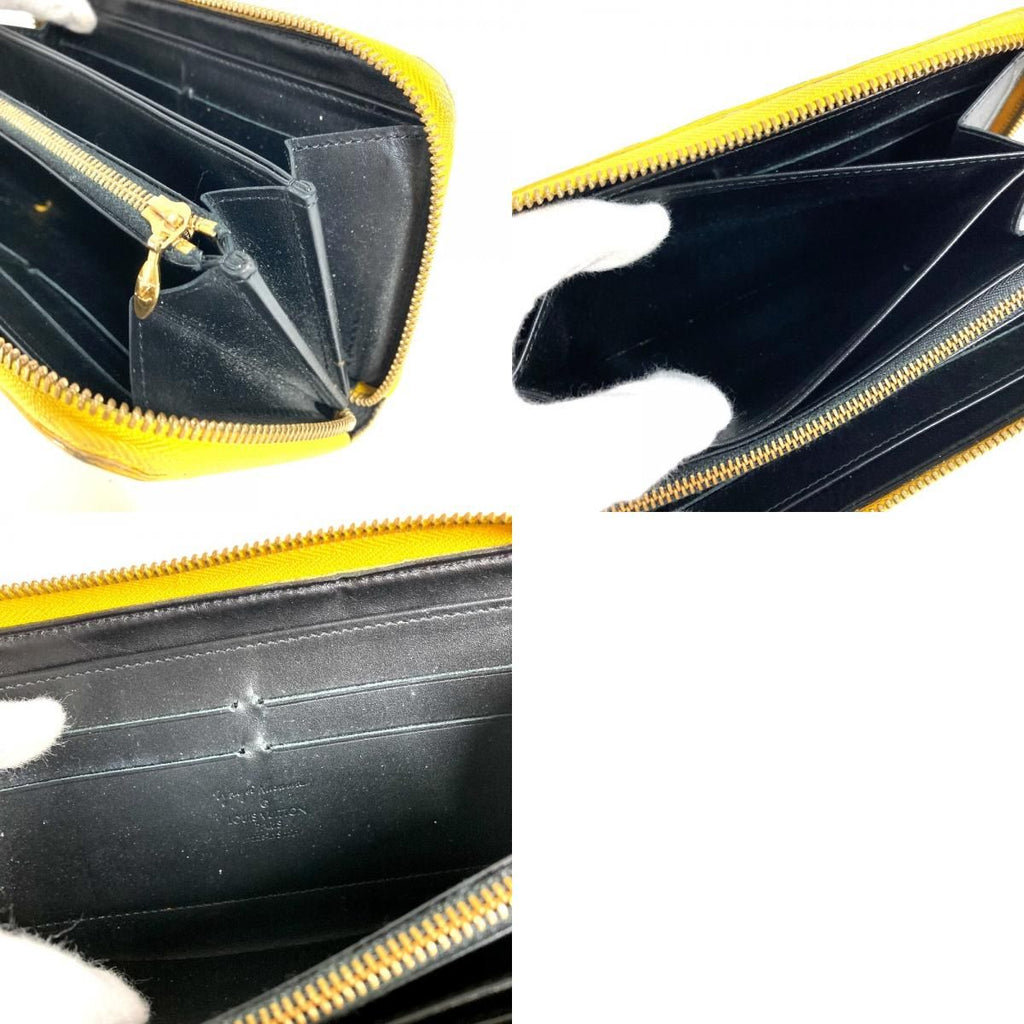 Louis Vuitton Wallet Zippy Patent Leather Yellow Black — view 9
