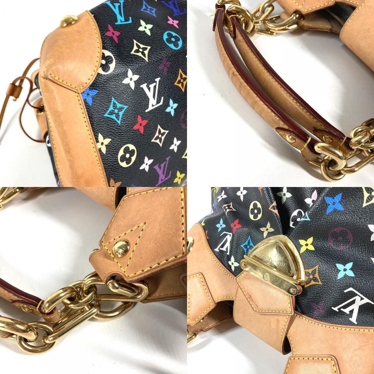 Louis Vuitton Shoulder Bag Ursula Monogram Multicolor Canvas Noir Black — view 7
