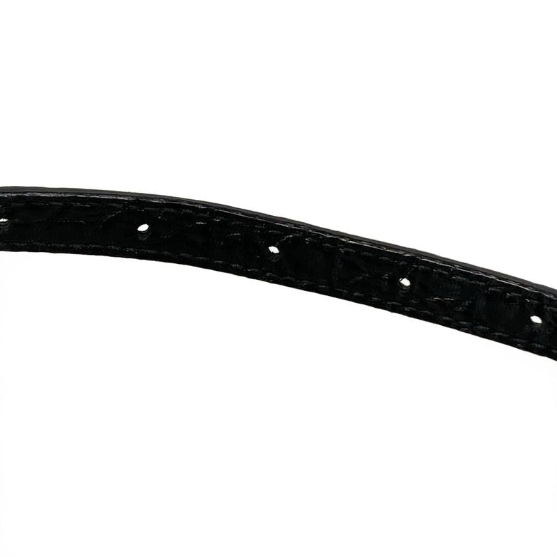 Balenciaga Shoulder Bag Black Embossed Removable Strap Leather