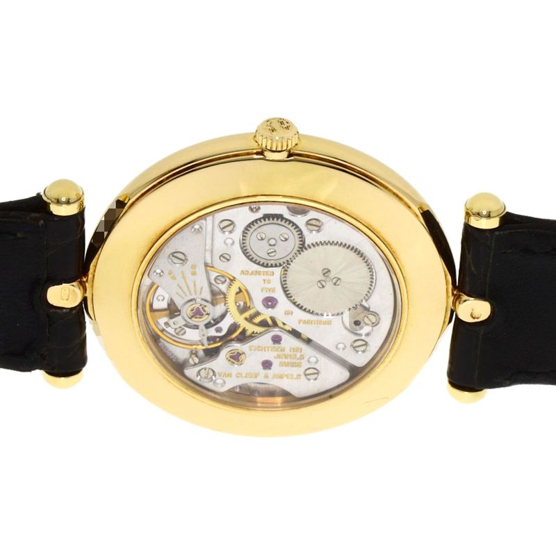 Van Cleef & Arpels Classic la Collection Watch 18K Yellow Gold Leather