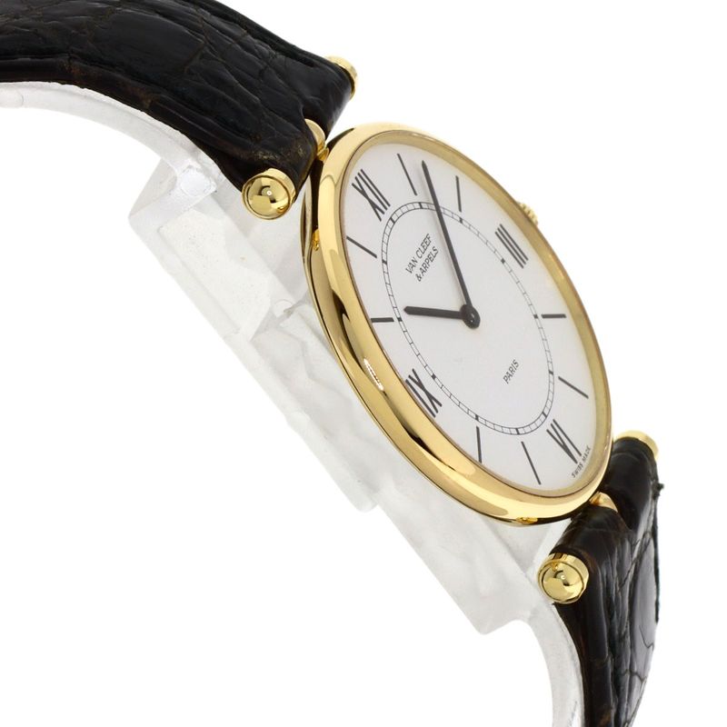 Van Cleef & Arpels Classic la Collection Watch 18K Yellow Gold Leather
