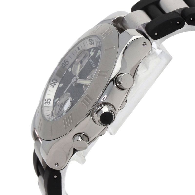 Cartier Must 21 Chronoscaph Watch SS Ssx Rubber