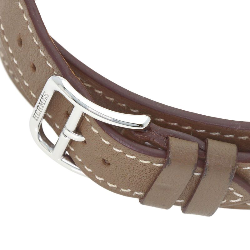 Hermes Cape Cod Double Tour Etoupe Watch SS Leather