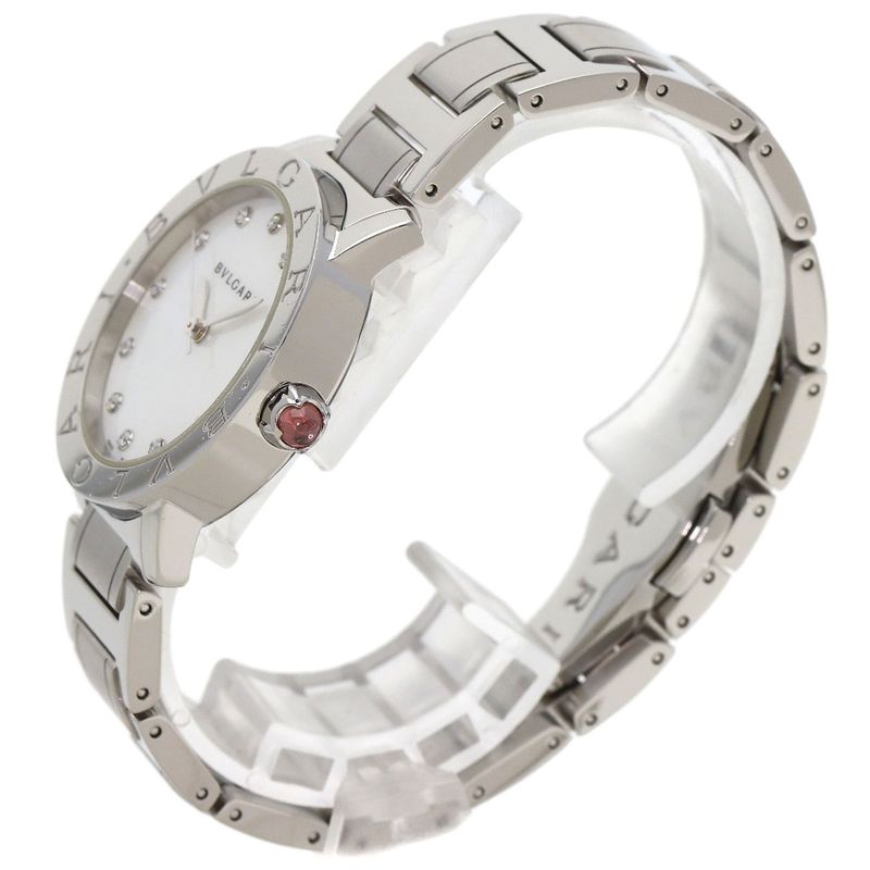 Bvlgari 12 Diamond Watch SS White Shell