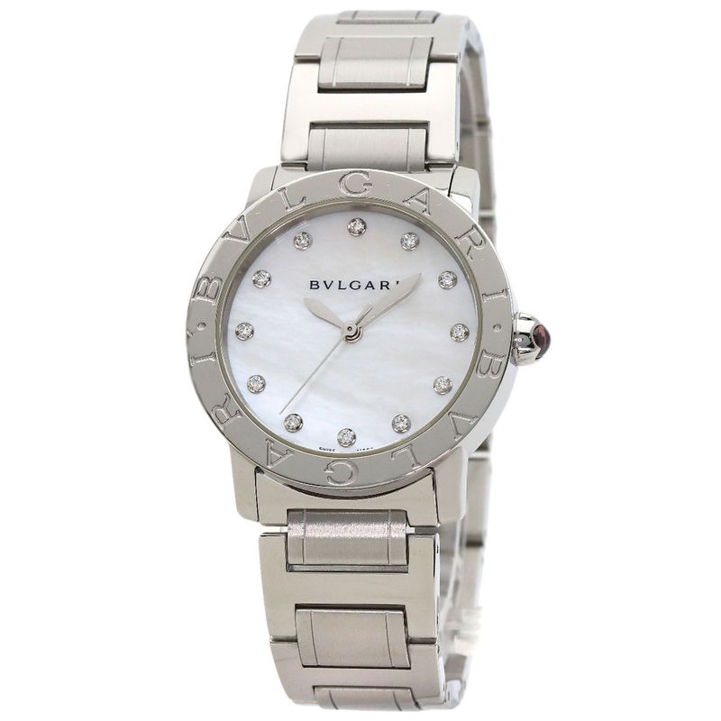 Bvlgari 12 Diamond Watch SS White Shell