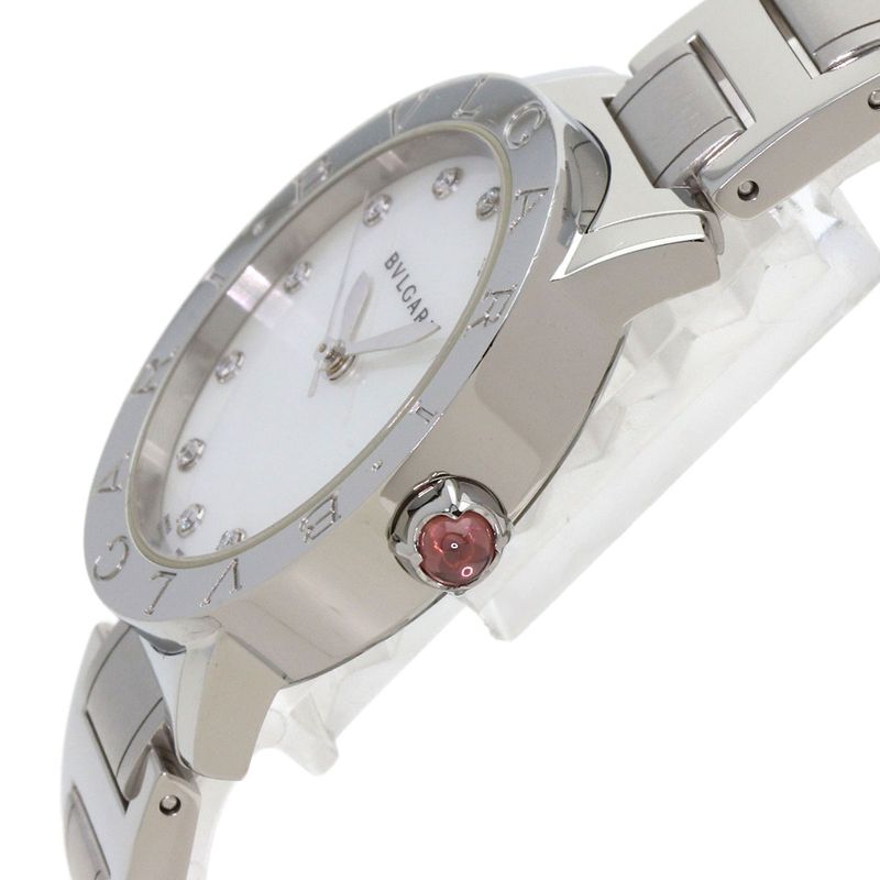 Bvlgari 12 Diamond Watch SS White Shell