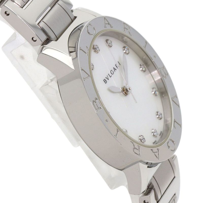 Bvlgari 12 Diamond Watch SS White Shell