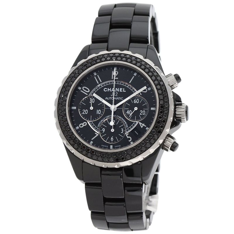Chanel Bezel Black Diamond Watch Ceramic