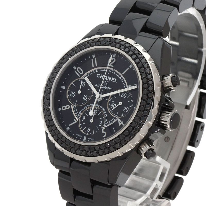 Chanel Bezel Black Diamond Watch Ceramic