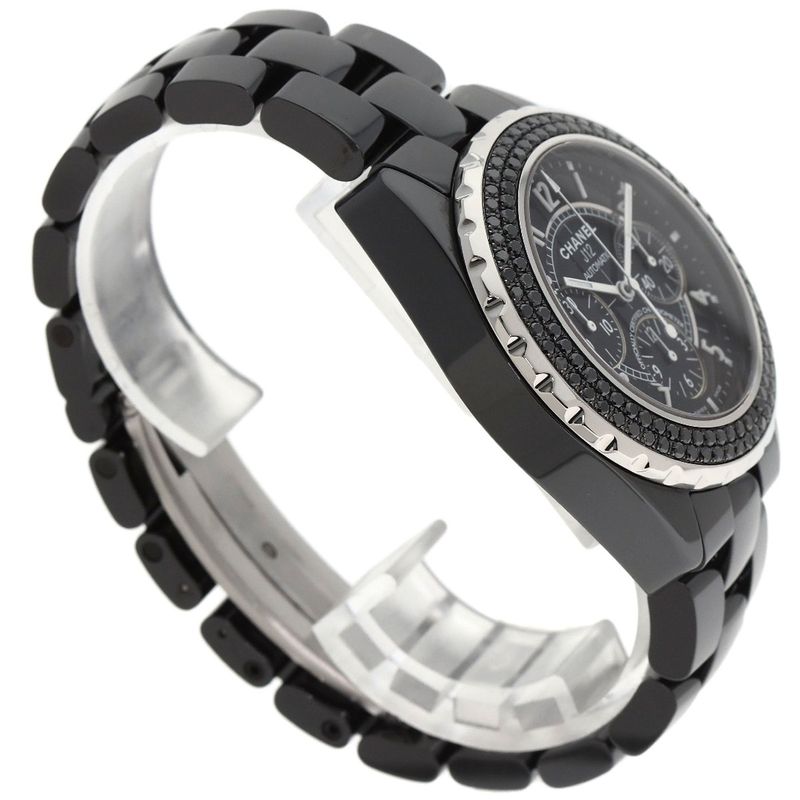 Chanel Bezel Black Diamond Watch Ceramic