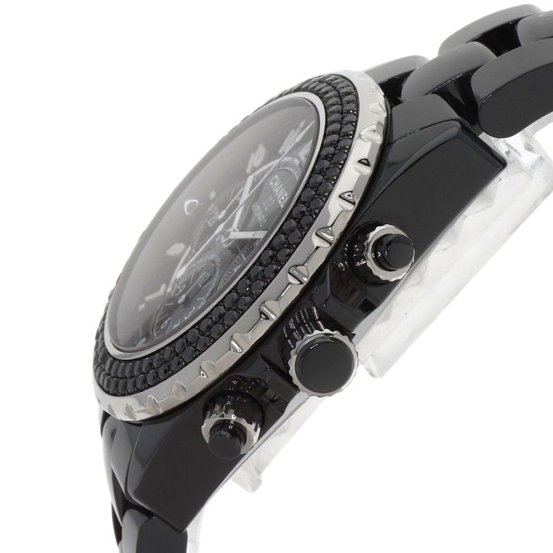 Chanel Bezel Black Diamond Watch Ceramic