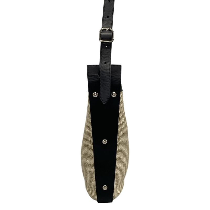 Balenciaga Shoulder Bag Ivory Black Basket Leather X