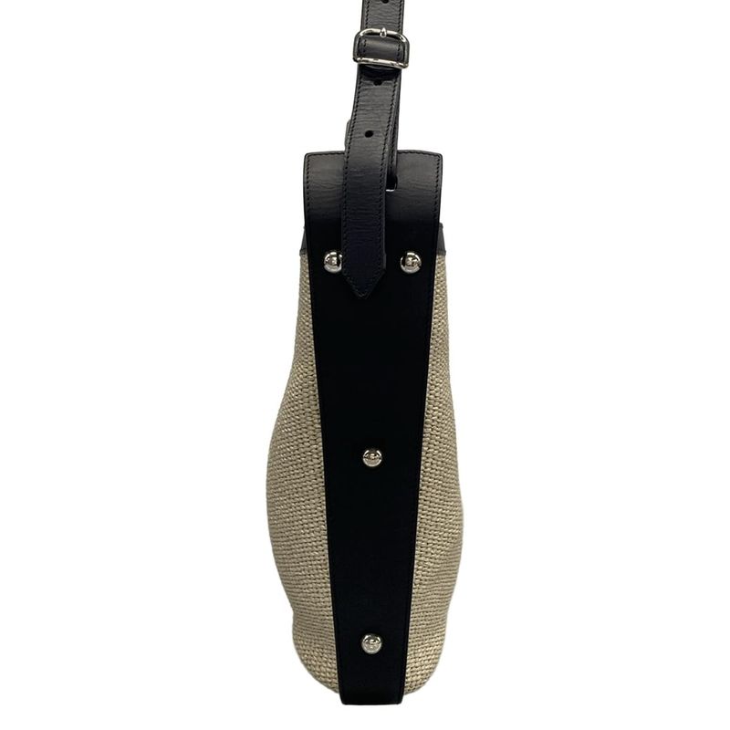 Balenciaga Shoulder Bag Ivory Black Basket Leather X