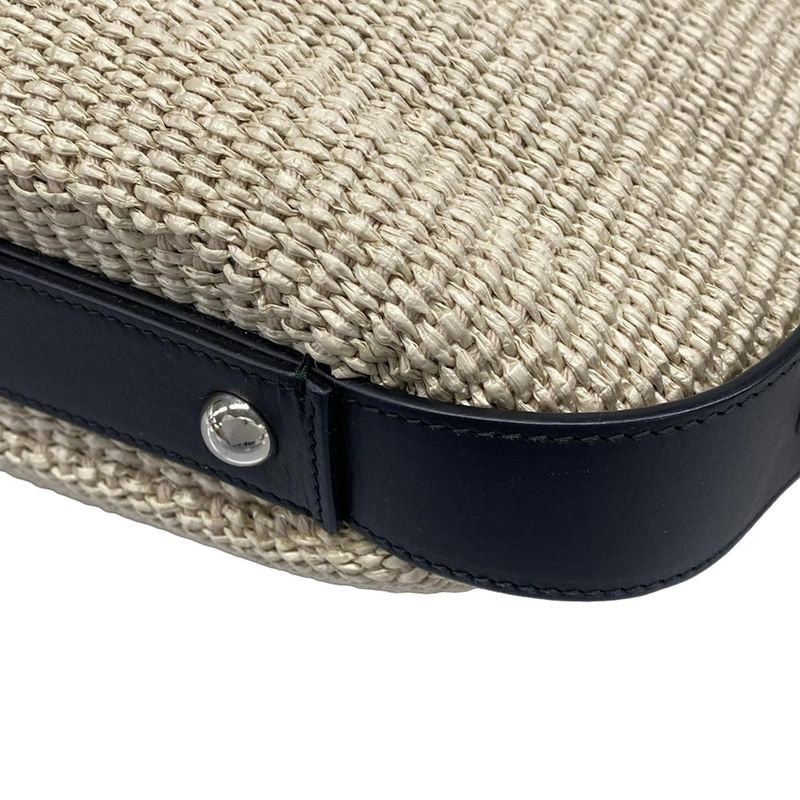 Balenciaga Shoulder Bag Ivory Black Basket Leather X