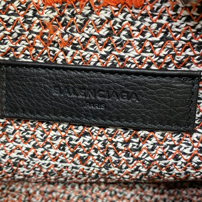 Balenciaga Handbag White Black Orange Leather X X
