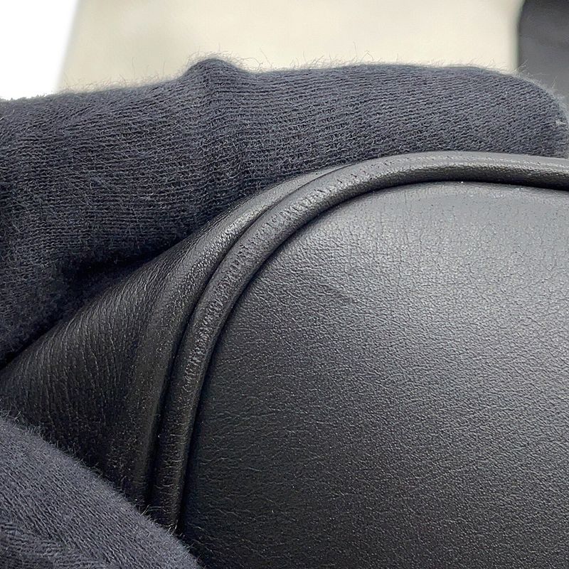 Balenciaga Tote Navy Leather Canvas Black White