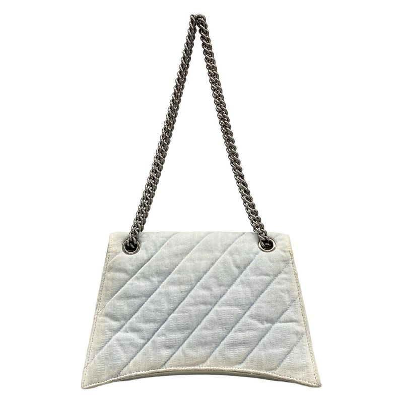Balenciaga Shoulder Bag Crush Light Blue Chain