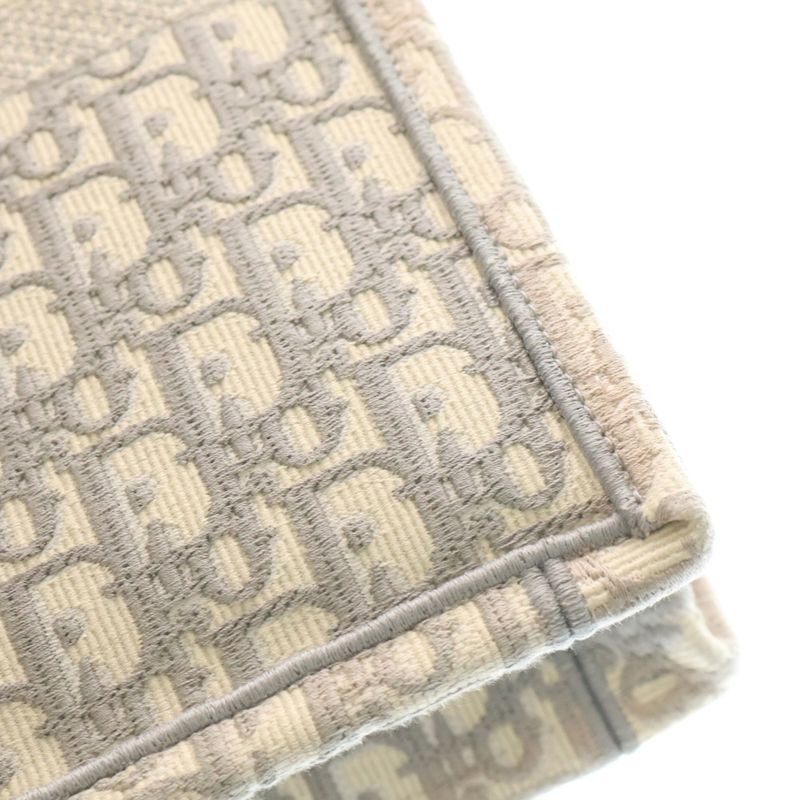 Dior Book Tradition Oblique Gray Canvas Handbag