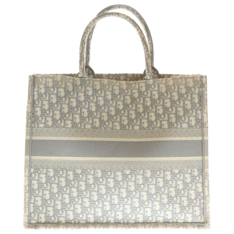 Dior Book Tradition Oblique Gray Canvas Handbag