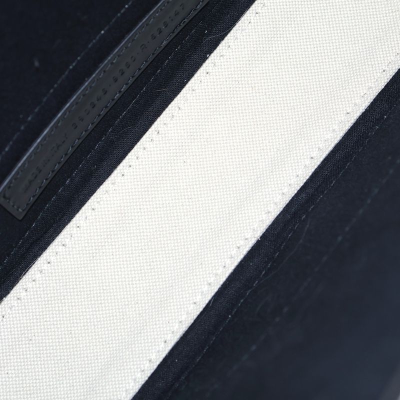 Balenciaga Navy Cabas XS Tote Black White Canvas Leather