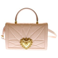 Dolce & Gabbana Devotion 2-Way Shoulder Bag Pink Leather