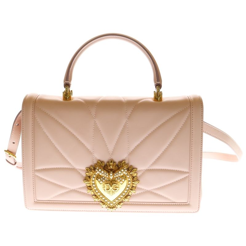 Dolce & Gabbana Devotion 2-Way Shoulder Bag Pink Leather