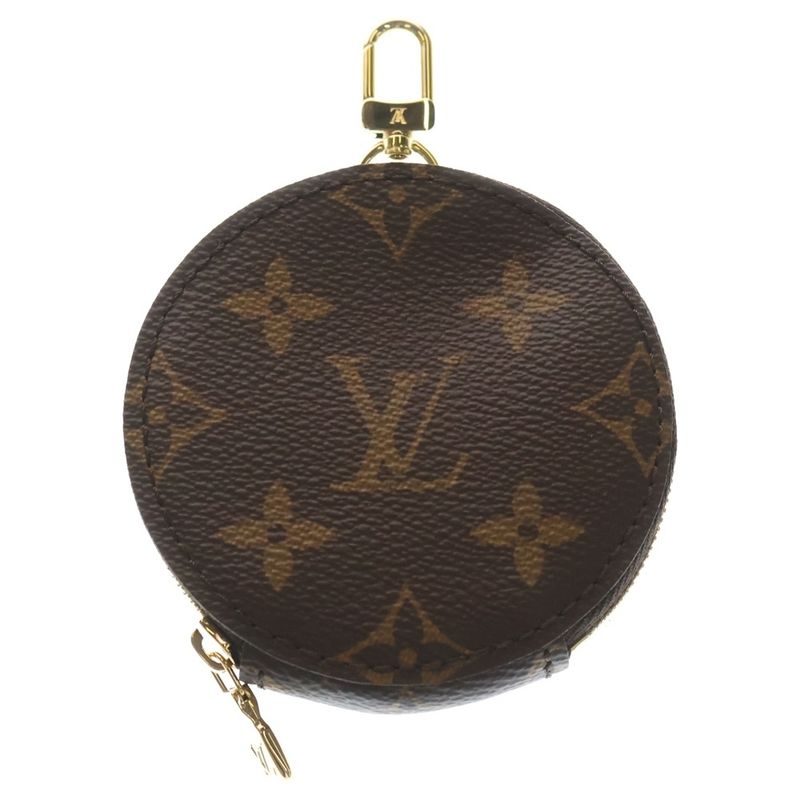 Louis Vuitton Shoulder Strap Pouch Case Brown Leather Gold