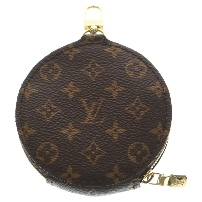 Louis Vuitton Shoulder Strap Pouch Case Brown Leather Gold