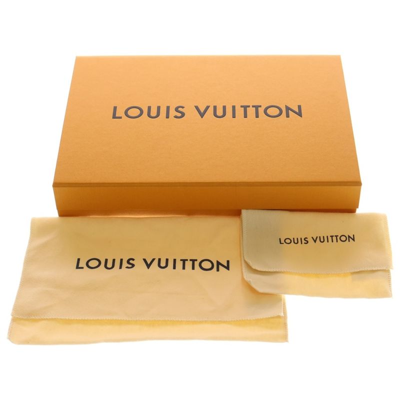 Louis Vuitton Shoulder Strap Pouch Case Brown Leather Gold