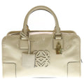 Loewe Amazona 28 Beige Enamel Handbag Red