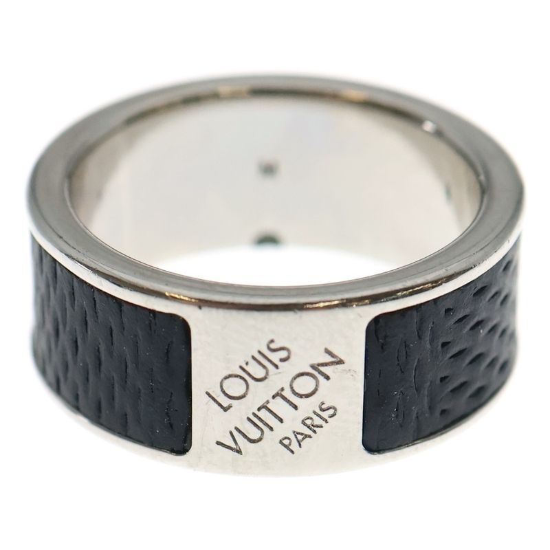 Louis Vuitton Monogram Eclipse Ring Black Silver