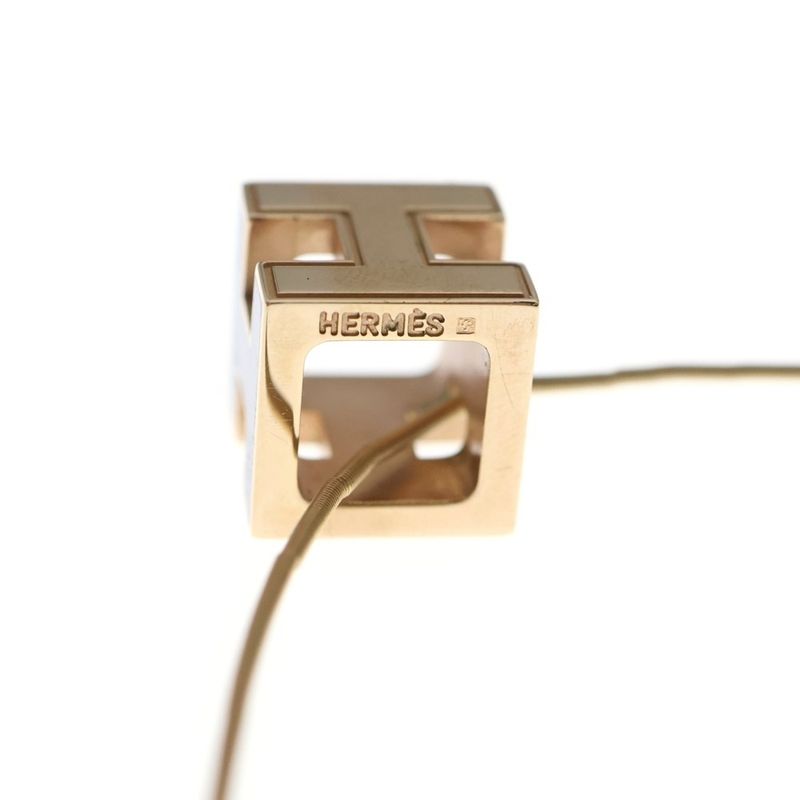 Hermes Cage Ash Logo Necklace Navy Navygold