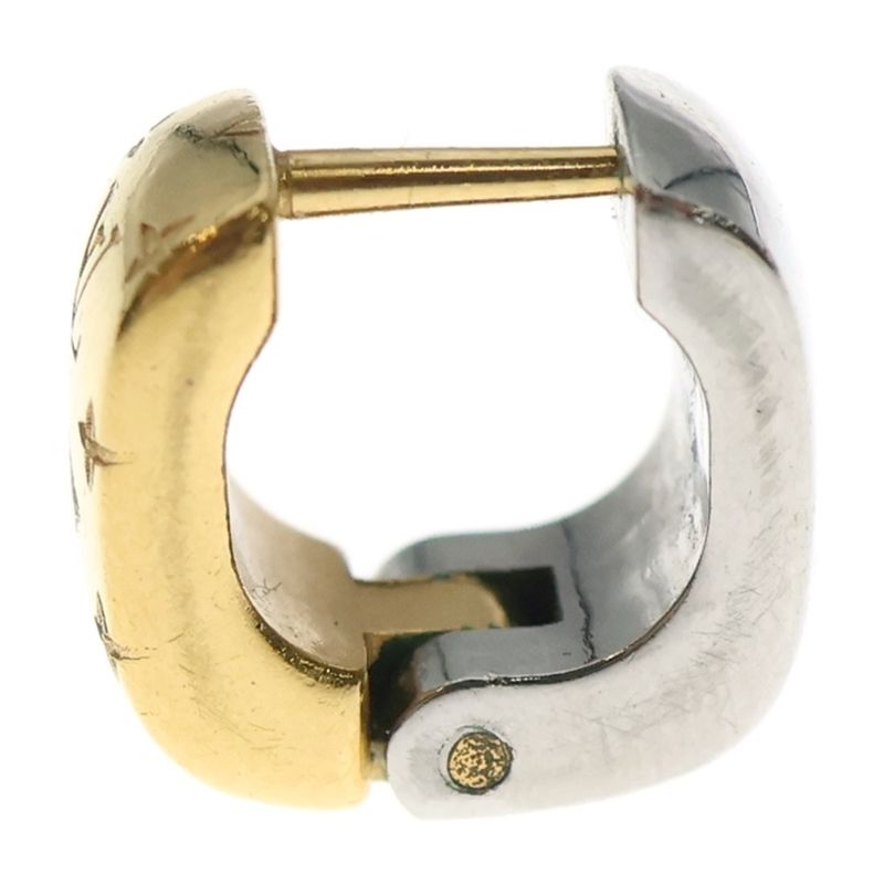 Louis Vuitton Cles Doreil Nanogram Earrings Gold Silver Single Ear